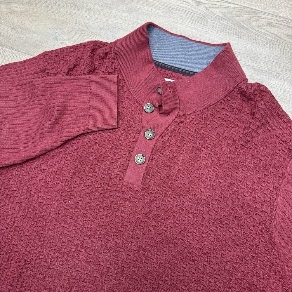 Tommy Bahama Knit Style Red Maroon 1/4 Zip Pullover Men's Sz 3XL Cotton Tencel
